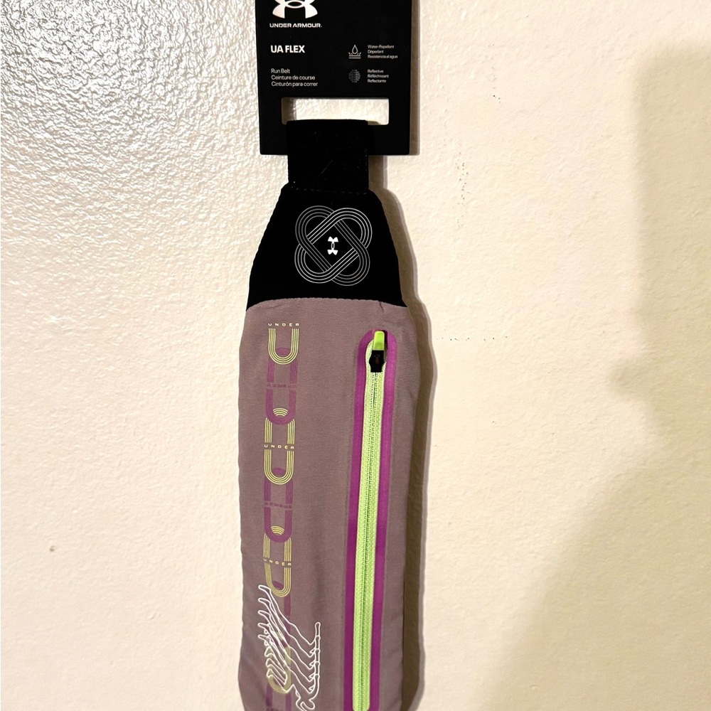 Under Armour Purple run belt with Neon Accents